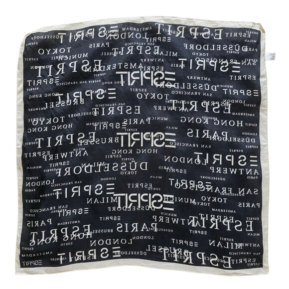Esprit World-Wide Print Silk Scarf Made in Italy 19.5"x19.5" - Picture 2 of 4